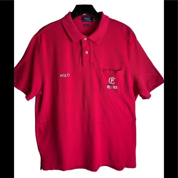 Red S/S Polo by Ralph Lauren Classic Fit Regatta RL Sz. L Gently Used Condition - Picture 1 of 6